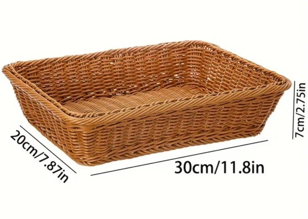 Vintage Wicker Bread Basket, Handmade Basket, Decor Baskets